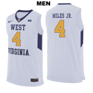 Mens West Virginia University #4 Daxter Miles Jr. White Basketball Jersey 933583-855