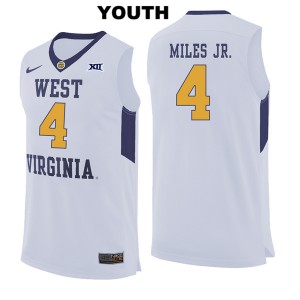 Youth Mountaineers #4 Daxter Miles Jr. White NCAA Jerseys 152690-535