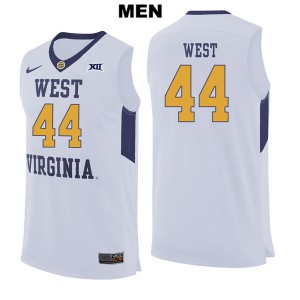 Men Mountaineers #44 Jerry West White Official Jerseys 209097-197