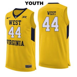 Youth West Virginia #44 Jerry West Yellow Player Jersey 247933-435