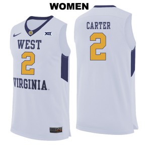Womens Mountaineers #2 Jevon Carter White NCAA Jerseys 707091-579