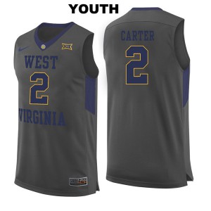 Youth WVU #2 Jevon Carter Gray NCAA Jerseys 305505-509