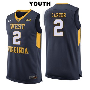 Youth West Virginia #2 Jevon Carter Navy Player Jerseys 715054-179