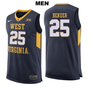 Men West Virginia University #25 Maciej Bender Navy Player Jersey 599546-416