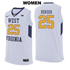 Women Mountaineers #25 Maciej Bender White Player Jerseys 830520-813