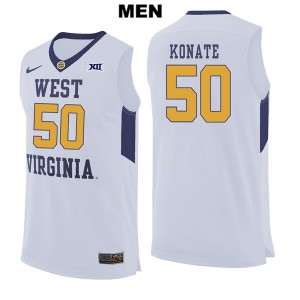 Men's West Virginia #50 Sagaba Konate White College Jerseys 878131-914