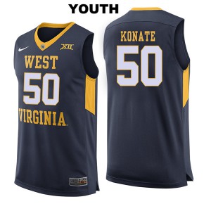 Youth West Virginia University #50 Sagaba Konate Navy NCAA Jersey 646712-183