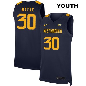 Youth West Virginia Mountaineers #30 Spencer Macke Navy Player Jerseys 337177-676