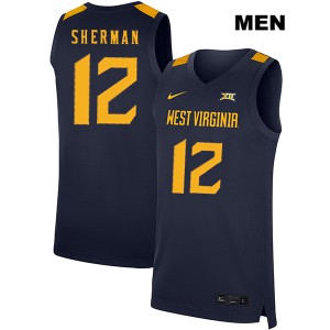 Men West Virginia University #12 Taz Sherman Navy Alumni Jersey 669451-270