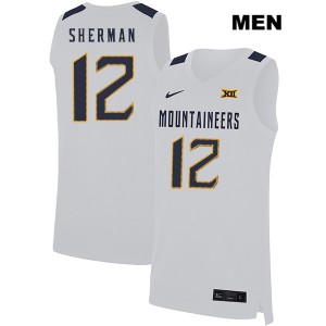 Men Mountaineers #12 Taz Sherman White Stitched Jersey 457921-367