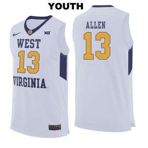 Youth West Virginia University #13 Teddy Allen White Alumni Jersey 161748-225