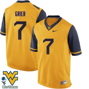 Mens Mountaineers #7 Will Grier Gold High School Jerseys 972867-783