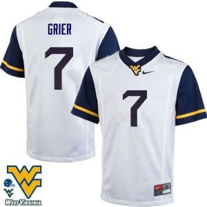Mens Mountaineers #7 Will Grier White Player Jerseys 572346-462