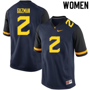 Women's WVU #2 Noah Guzman Navy 2020 Stitch Jerseys 473973-500