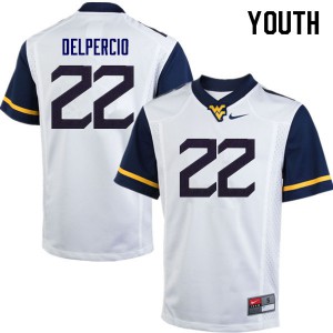 Youth West Virginia Mountaineers #22 Anthony Delpercio White Stitched Jersey 806365-280
