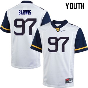 Youth Mountaineers #97 Connor Barwis White NCAA Jerseys 104616-245