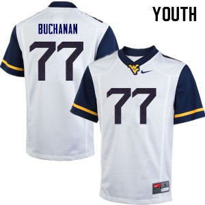 Youth West Virginia Mountaineers #77 Daniel Buchanan White College Jerseys 283955-472