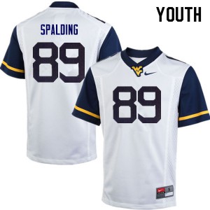 Youth West Virginia #89 Dillon Spalding White Stitched Jersey 176507-992