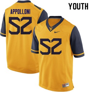 Youth Mountaineers #52 Emilio Appolloni Yellow Embroidery Jersey 622539-587