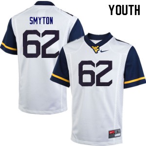 Youth West Virginia Mountaineers #62 Garrett Smyton White NCAA Jerseys 369704-977