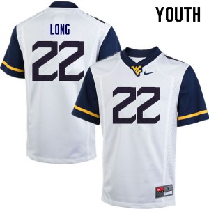 Youth West Virginia University #22 Jake Long White Football Jerseys 117870-697