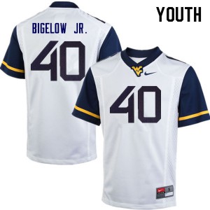 Youth West Virginia University #40 Kenny Bigelow Jr. White Player Jerseys 406396-475