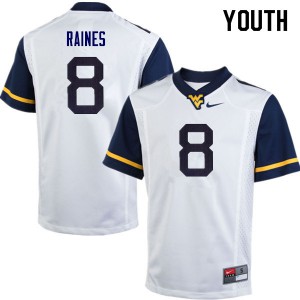 Youth West Virginia #8 Kwantel Raines White College Jersey 217995-655