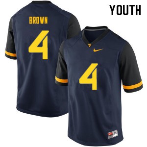 Youth Mountaineers #4 Leddie Brown Navy University Jersey 172110-186