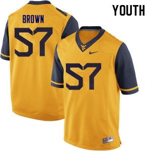 Youth WVU #57 Michael Brown Yellow University Jersey 656353-399