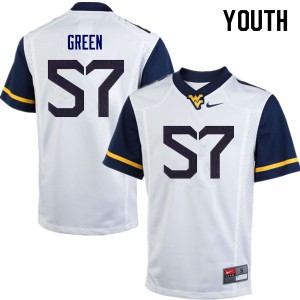 Youth Mountaineers #57 Nate Green White NCAA Jerseys 103890-133