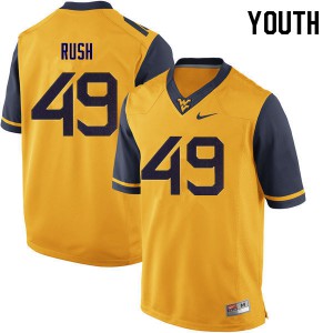 Youth West Virginia #49 Nick Rush Yellow Official Jersey 183619-571