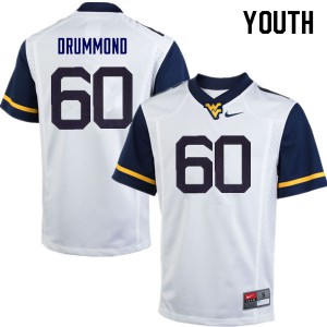 Youth WVU #60 Noah Drummond White Stitch Jerseys 702981-860