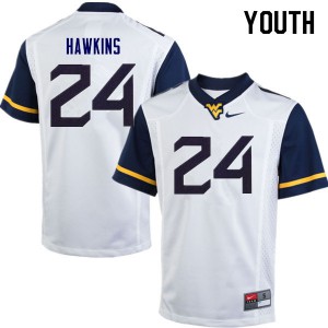 Youth WVU #24 Roman Hawkins White High School Jerseys 258080-913