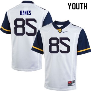 Youth West Virginia #85 T.J. Banks White High School Jerseys 353027-331