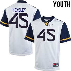 Youth West Virginia Mountaineers #45 Adam Hensley White NCAA Jerseys 385588-679