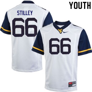 Youth West Virginia #66 Adam Stilley White Stitched Jerseys 925404-655