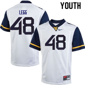 Youth WVU #48 Casey Legg White Official Jersey 613691-849