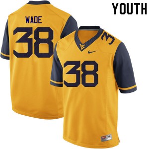 Youth West Virginia #38 Devan Wade Gold NCAA Jersey 525252-547