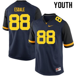 Youth West Virginia Mountaineers #38 Isaiah Esdale Navy University Jerseys 791308-858