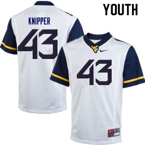 Youth Mountaineers #43 Jackson Knipper White NCAA Jerseys 619579-215
