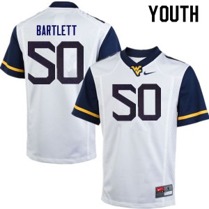 Youth West Virginia #50 Jared Bartlett White NCAA Jerseys 222097-423