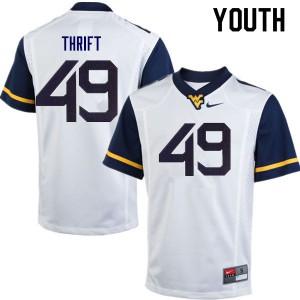Youth West Virginia #49 Jayvon Thrift White College Jerseys 216582-675