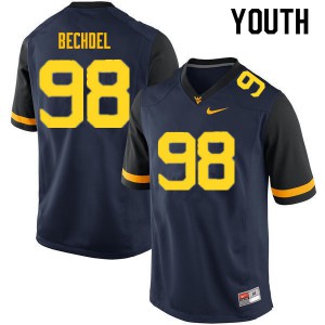 Youth West Virginia Mountaineers #98 Leighton Bechdel Navy Embroidery Jerseys 899811-691