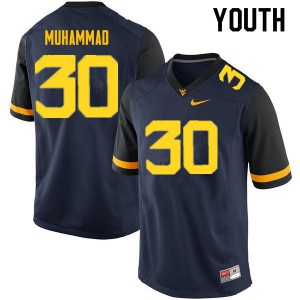 Youth West Virginia Mountaineers #30 Naim Muhammad Navy NCAA Jersey 914365-666