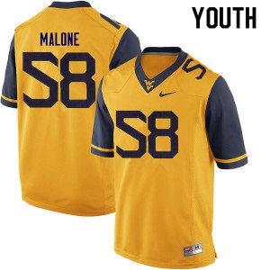 Youth West Virginia University #58 Nick Malone Gold College Jersey 410937-939