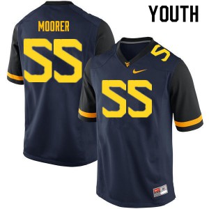 Youth West Virginia Mountaineers #55 Parker Moorer Navy NCAA Jersey 802160-581