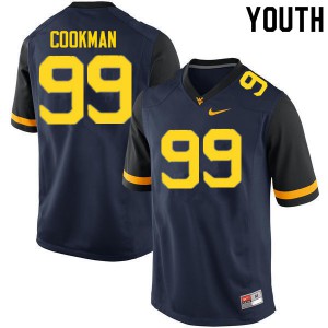 Youth West Virginia Mountaineers #99 Sam Cookman Navy Embroidery Jersey 347091-642