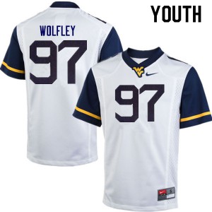 Youth West Virginia #97 Stone Wolfley White NCAA Jerseys 238270-149