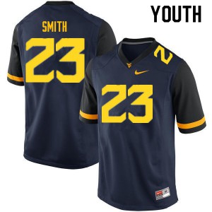 Youth West Virginia Mountaineers #23 Tykee Smith Navy Football Jersey 384343-416
