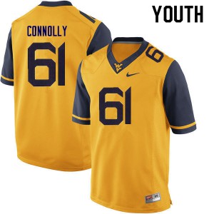Youth West Virginia University #61 Tyler Connolly Gold College Jersey 455725-440